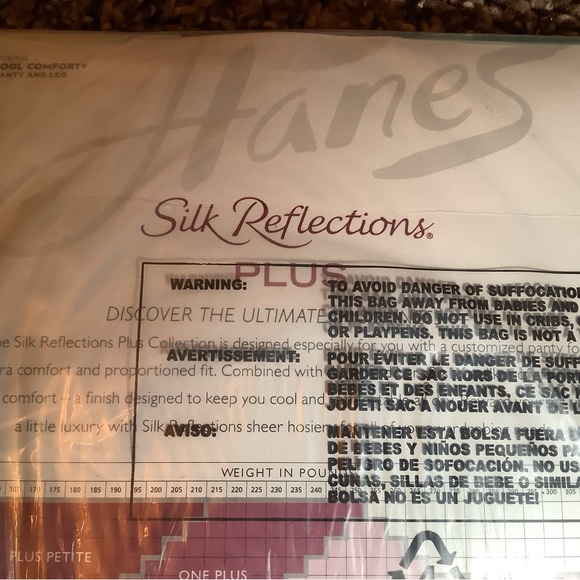 Hanes Silk Reflections control top pantyhose, jet black, size: Two Plus - Picture 8 of 10